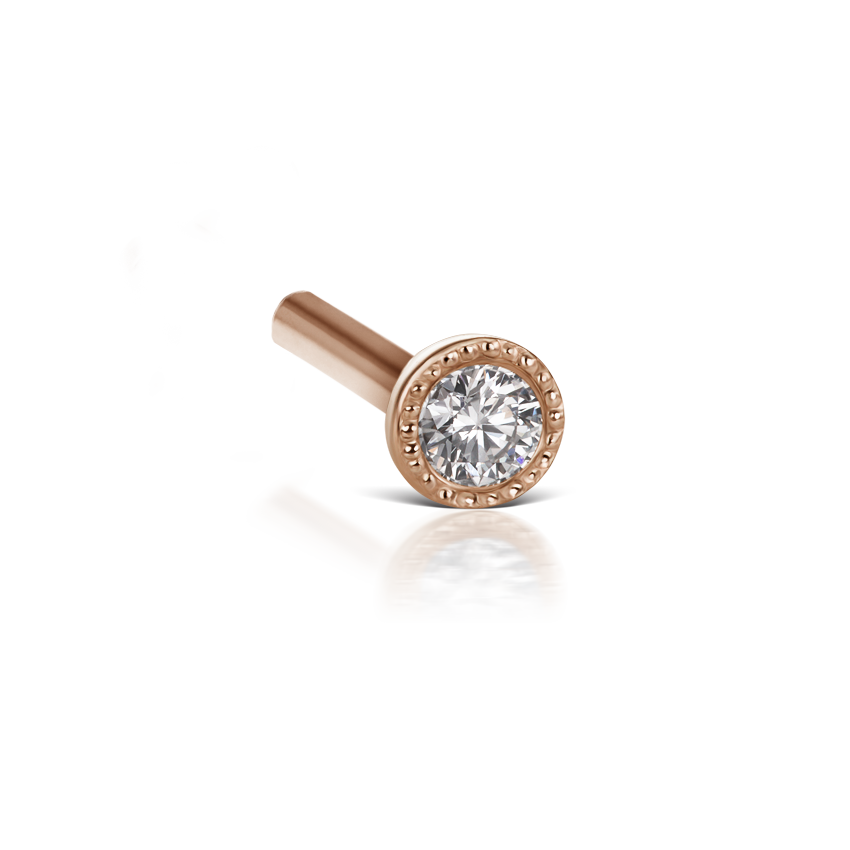 Scalloped Set Diamond Tash Threaded Backing