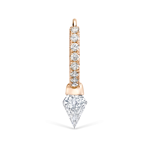 Silhouette Diamond Short Spike Eternity Hoop Earring