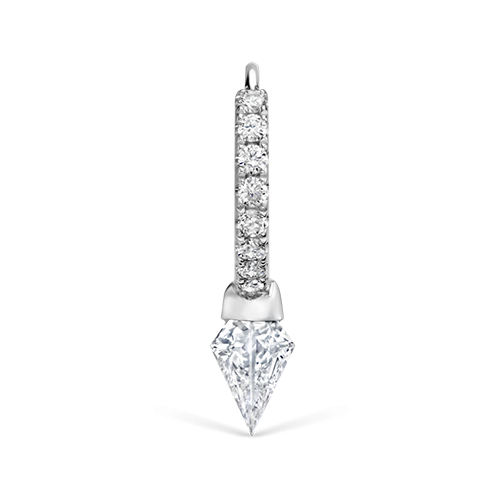 Silhouette Diamond Short Spike Eternity Hoop Earring