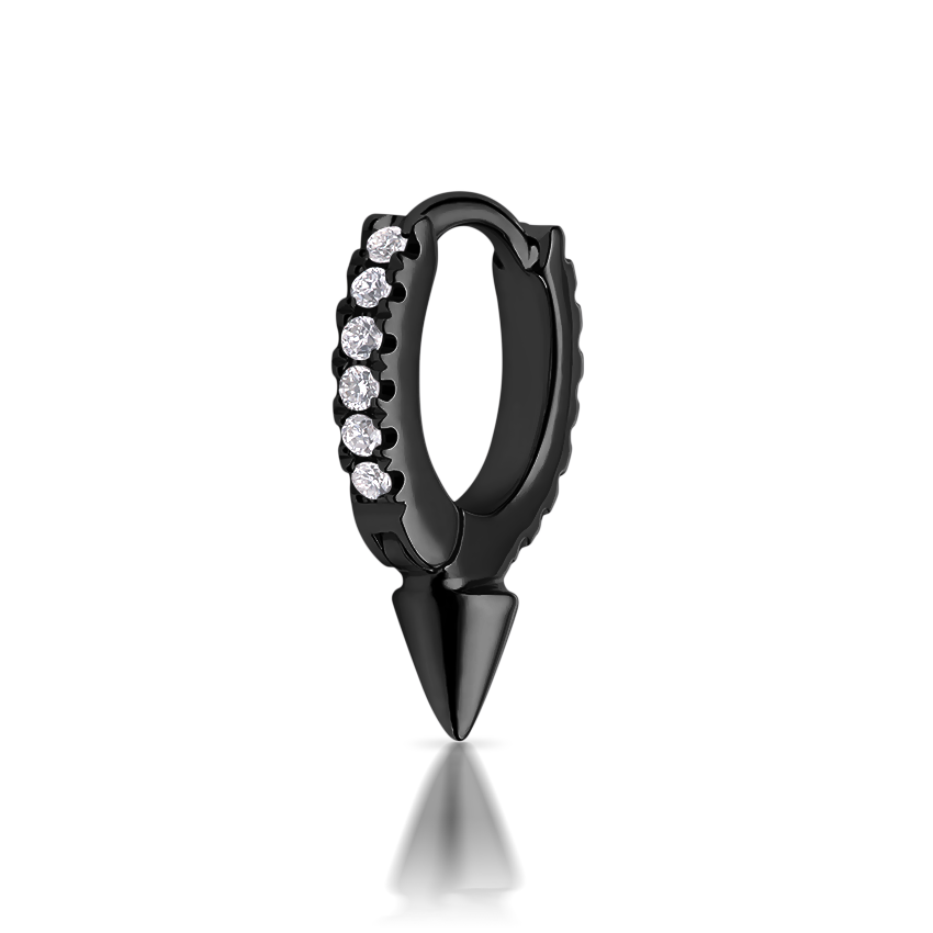 Single Short Spike Diamond Eternity Hoop Earring