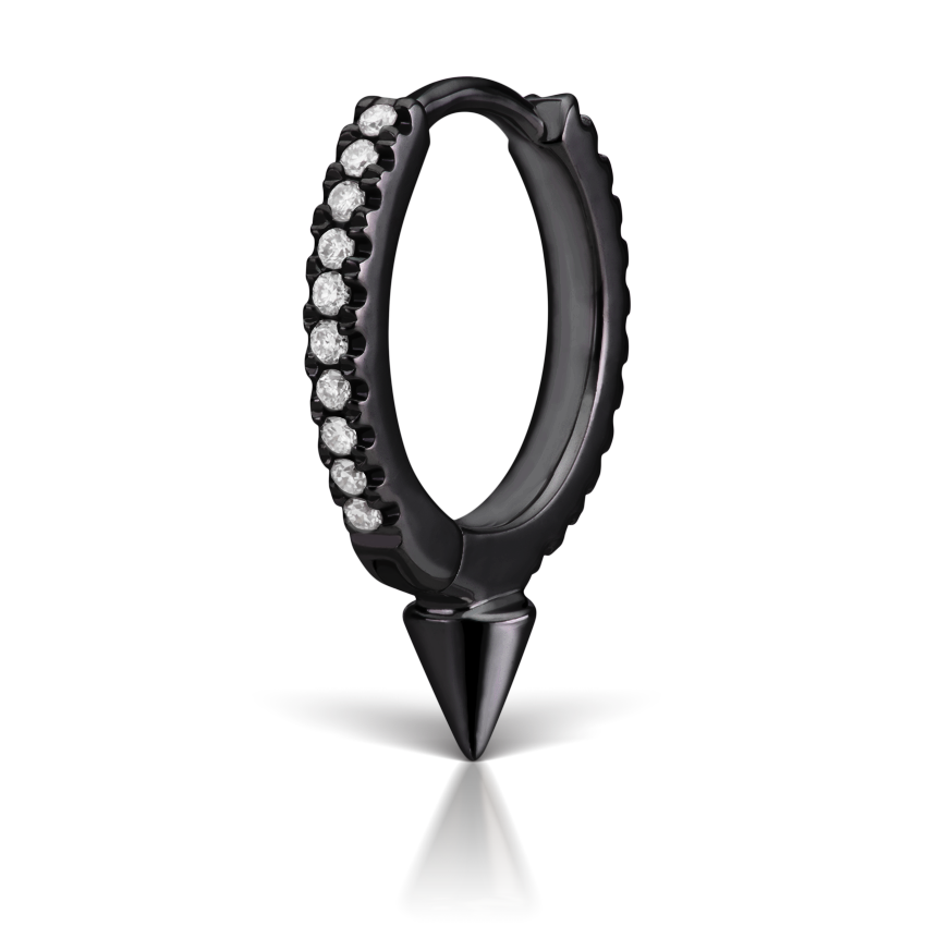 Single Short Spike Diamond Eternity Hoop Earring