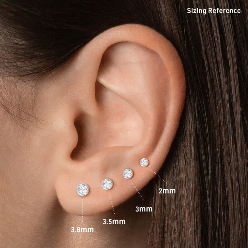Invisible Set Diamond Stud Earring