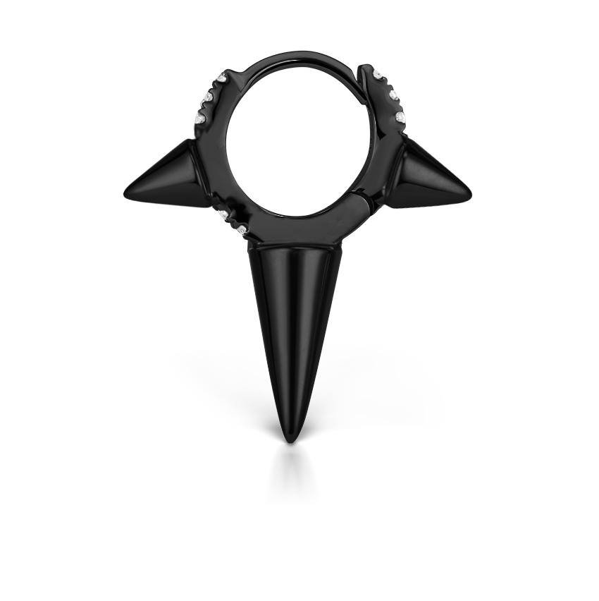 Triple Long Spike Diamond Eternity Hoop Earring