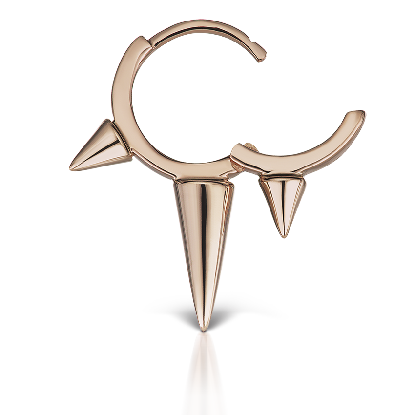 Triple Long Spike Hoop Earring