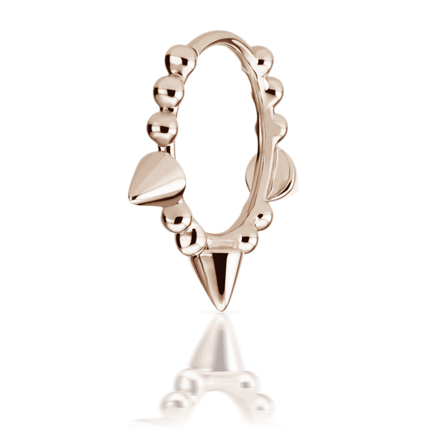 Triple Short Spike Granulated Hoop Earring