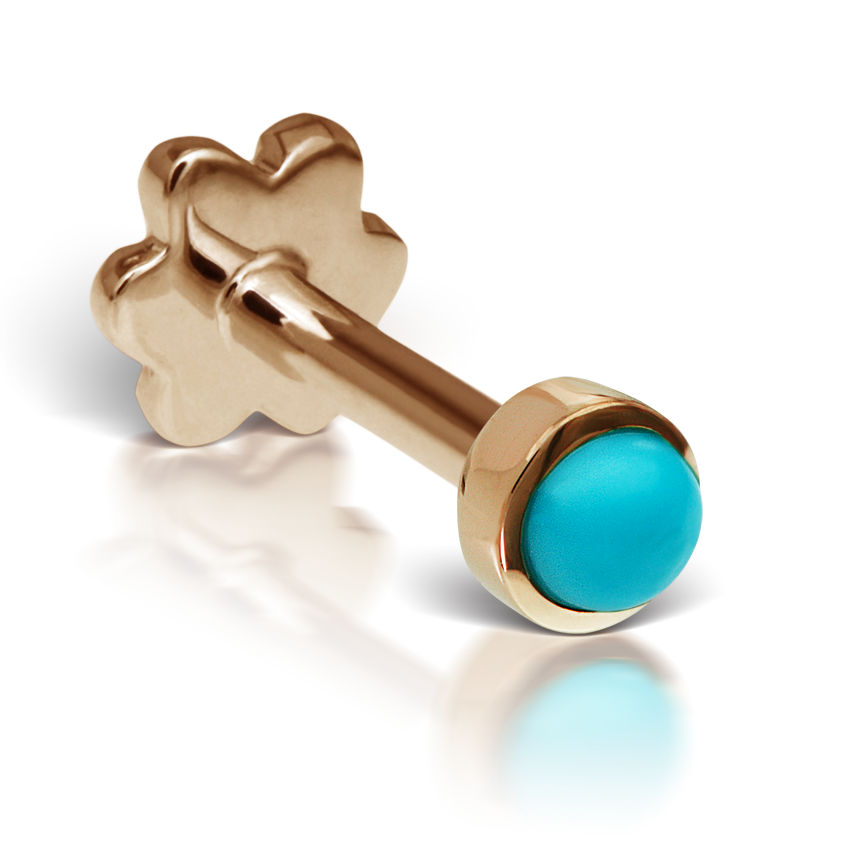 Turquoise Threaded Stud Earring With Titanium Backing