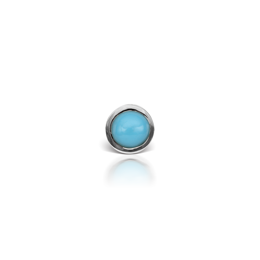 Turquoise Threaded Stud Earring With Titanium Backing