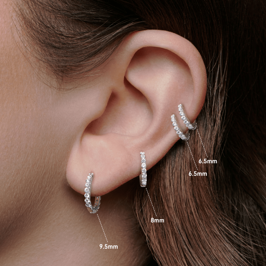 Invisible Set Diamond Eternity Hoop Earring