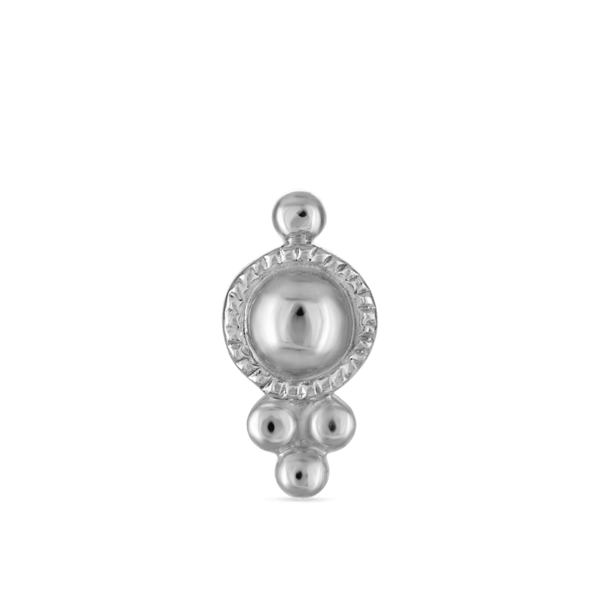 Four Ball Trinity Threaded Stud Earring With Titanium Backing