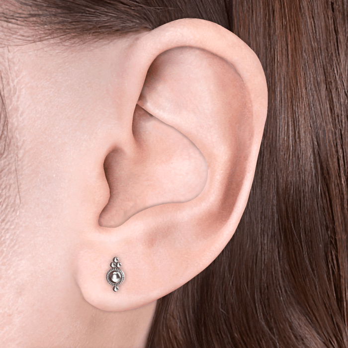 Four Ball Trinity Threaded Stud Earring