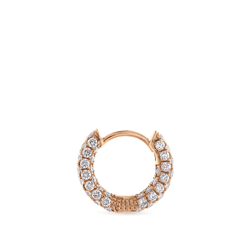 Diamond Five Row Pavé Hoop Earring (Bottom Hinge)