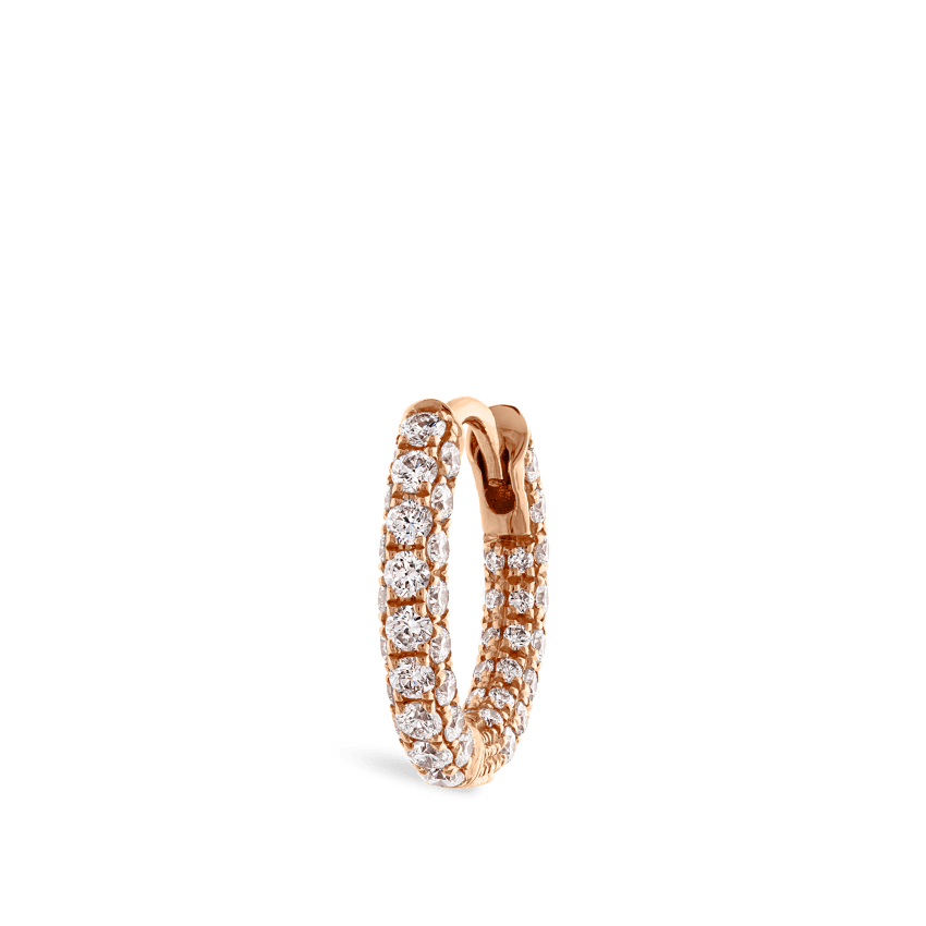 Diamond Five Row Pavé Hoop Earring (Bottom Hinge)