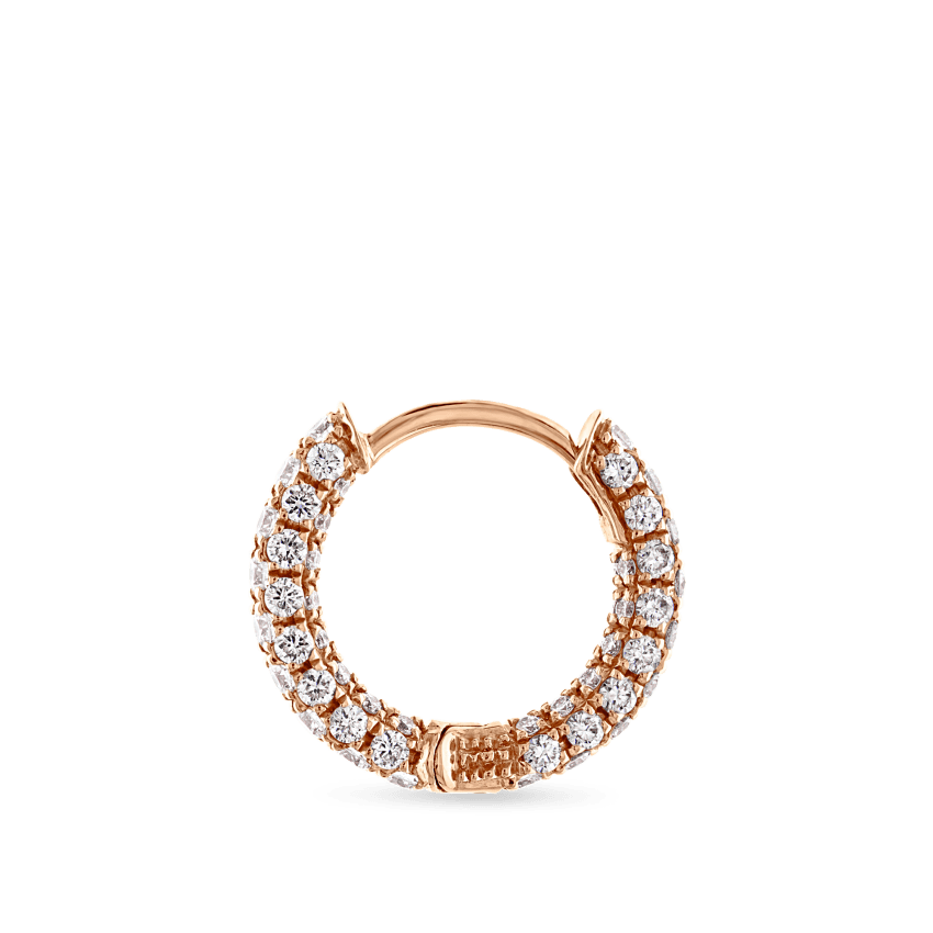 Diamond Five Row Pavé Hoop Earring (Bottom Hinge)