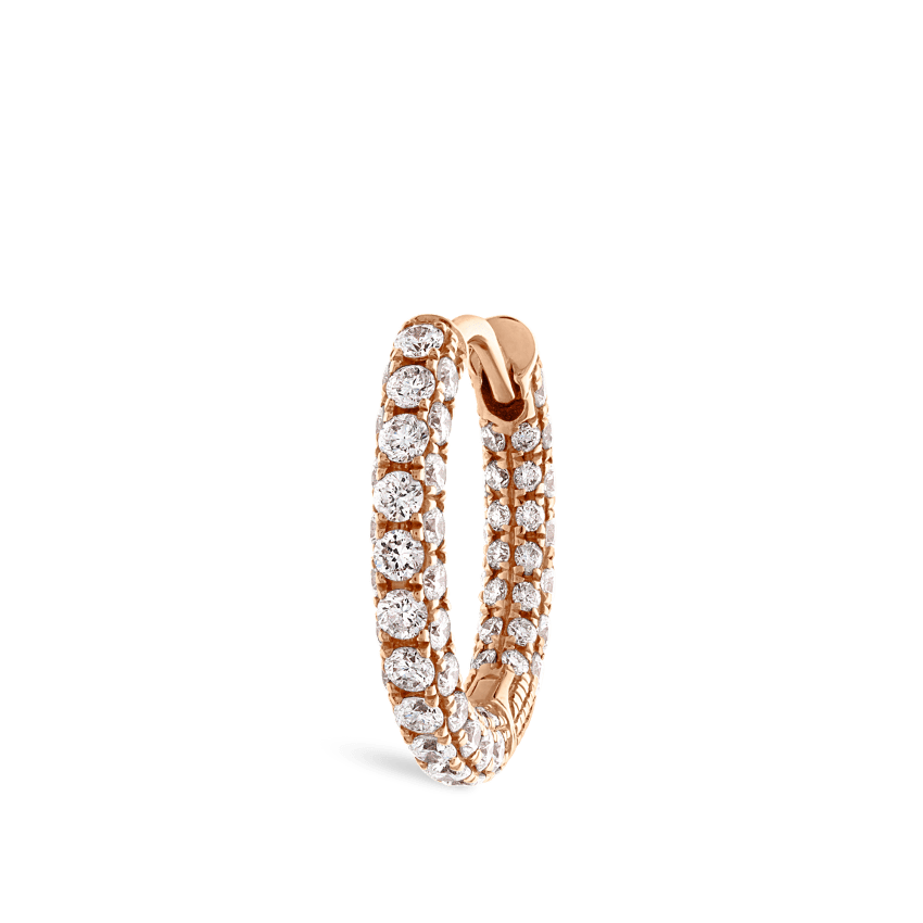 Diamond Five Row Pavé Hoop Earring (Bottom Hinge)