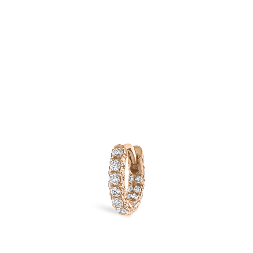 Diamond Five Row Pavé Hoop Earring (Bottom Hinge)