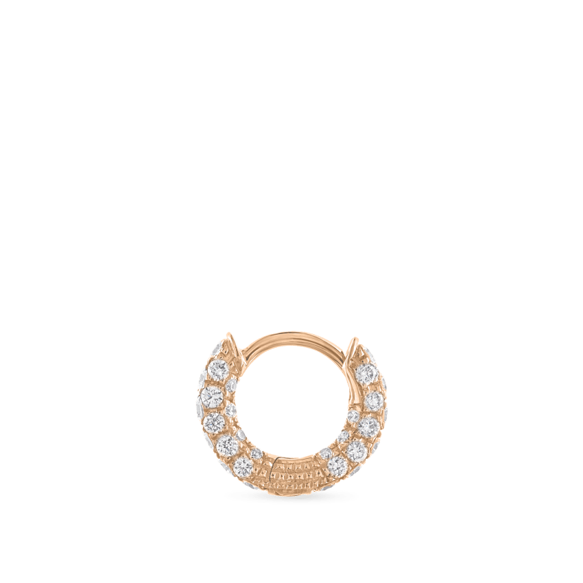 Diamond Five Row Pavé Hoop Earring (Bottom Hinge)