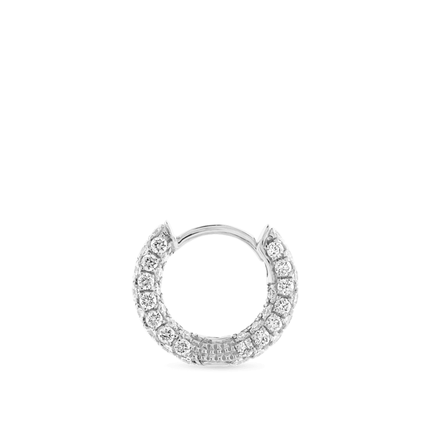 Diamond Five Row Pavé Hoop Earring (Bottom Hinge)