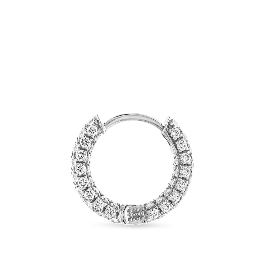Diamond Five Row Pavé Hoop Earring (Bottom Hinge)