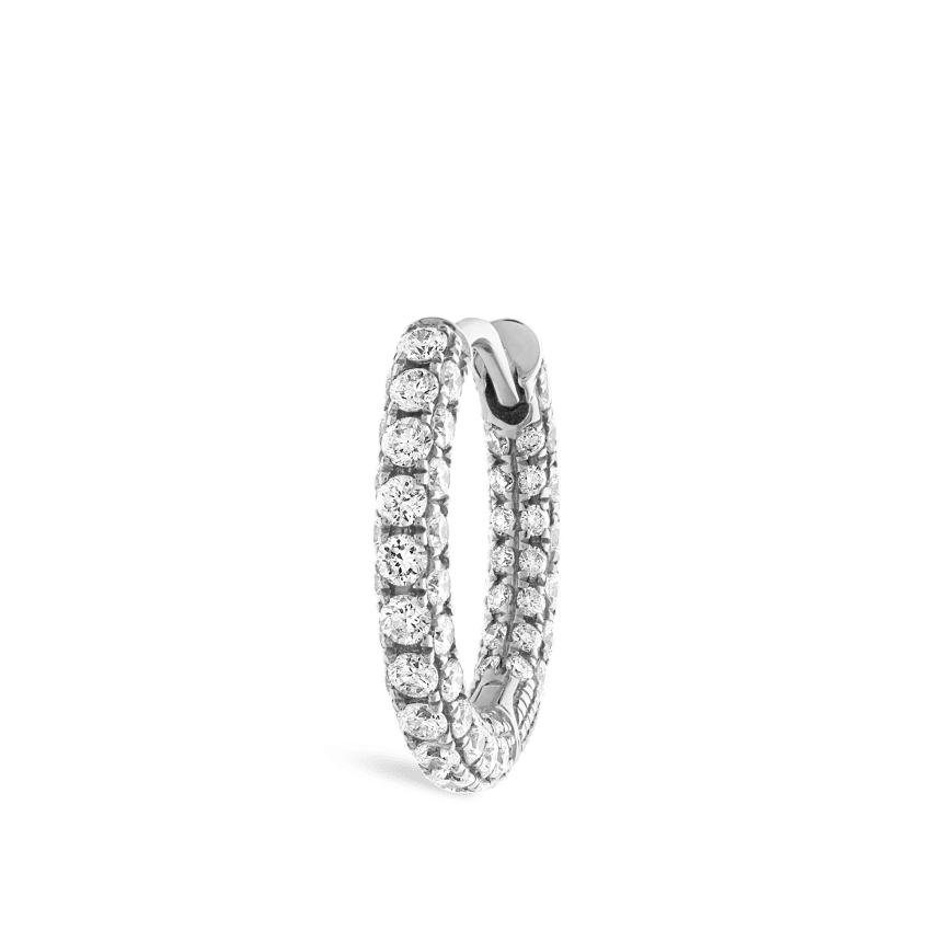 Diamond Five Row Pavé Hoop Earring (Bottom Hinge)