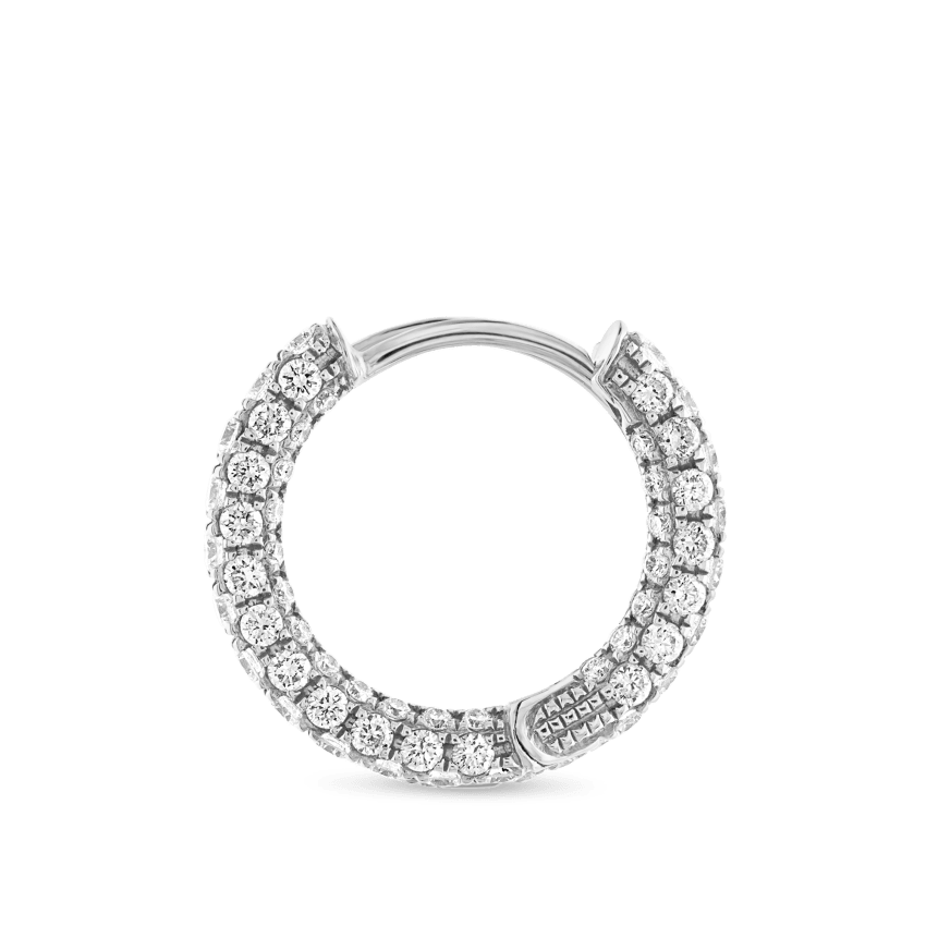 Diamond Five Row Pavé Hoop Earring (Bottom Hinge)
