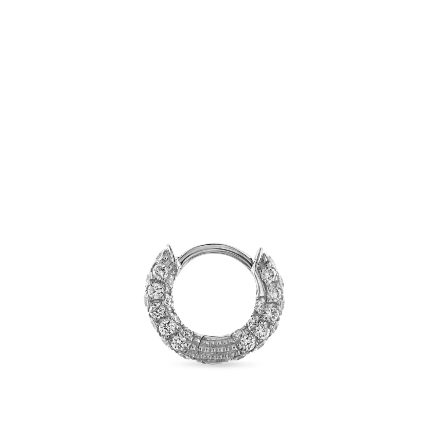 Diamond Five Row Pavé Hoop Earring (Bottom Hinge)