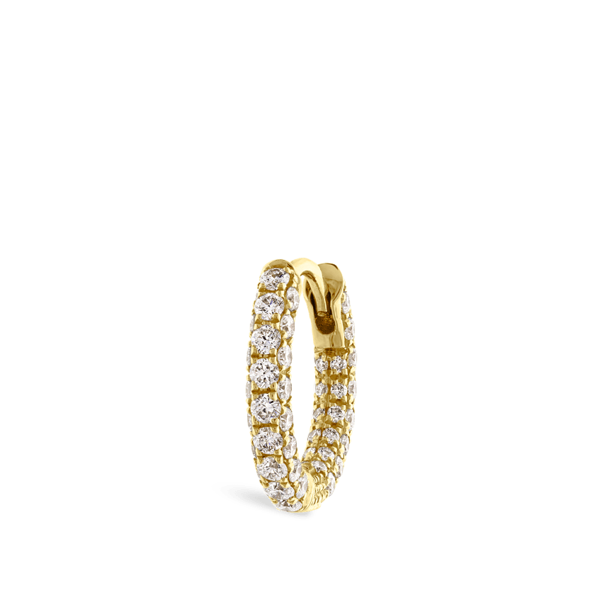 Diamond Five Row Pavé Hoop Earring (Bottom Hinge)