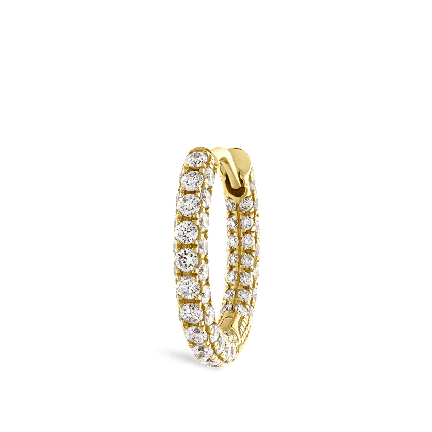 Diamond Five Row Pavé Hoop Earring (Bottom Hinge)