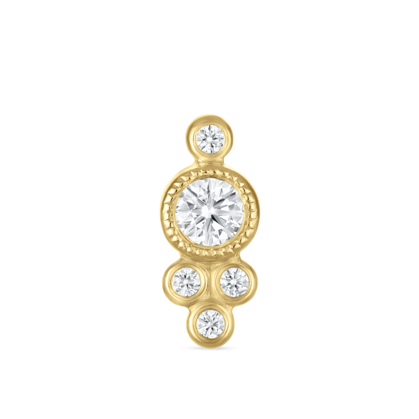 Five Diamond Trinity Threaded Stud Earring