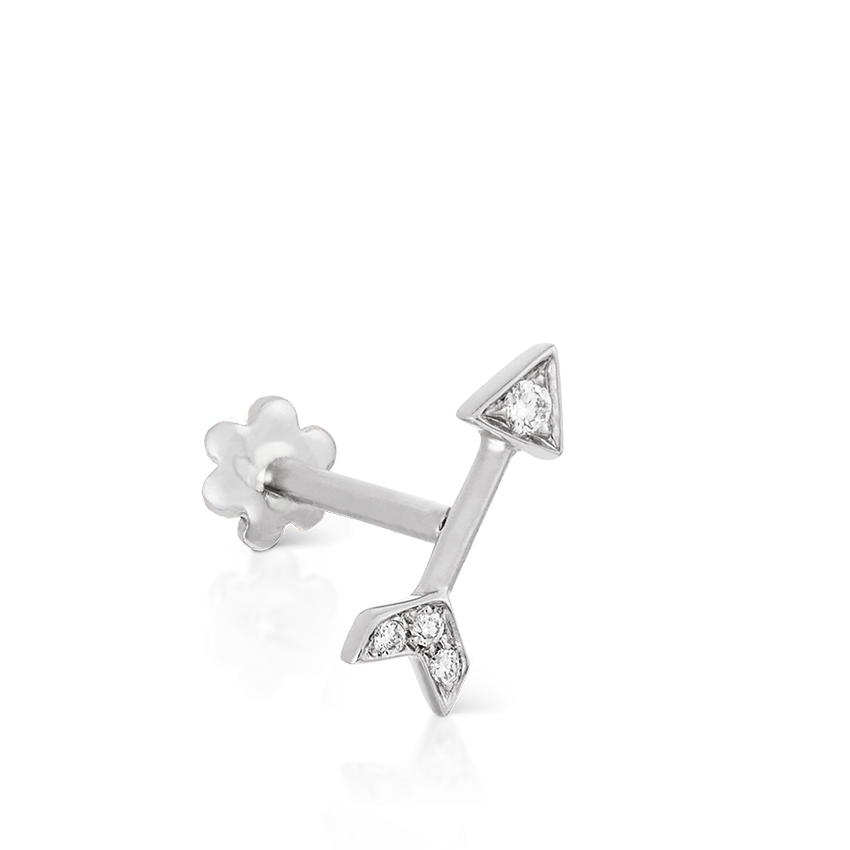 Diamond Arrow Threaded Stud Earring