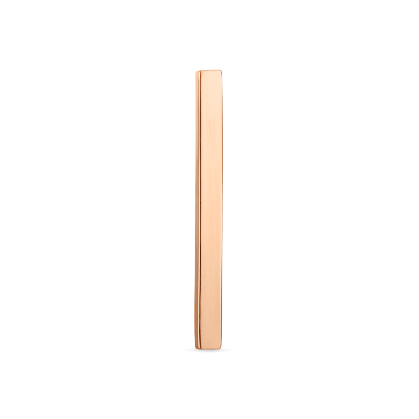 Polished Square Bar Threaded Stud Earring With Titanium Backing