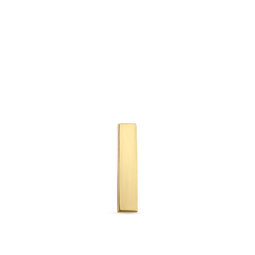 Polished Square Bar Threaded Stud Earring With Titanium Backing