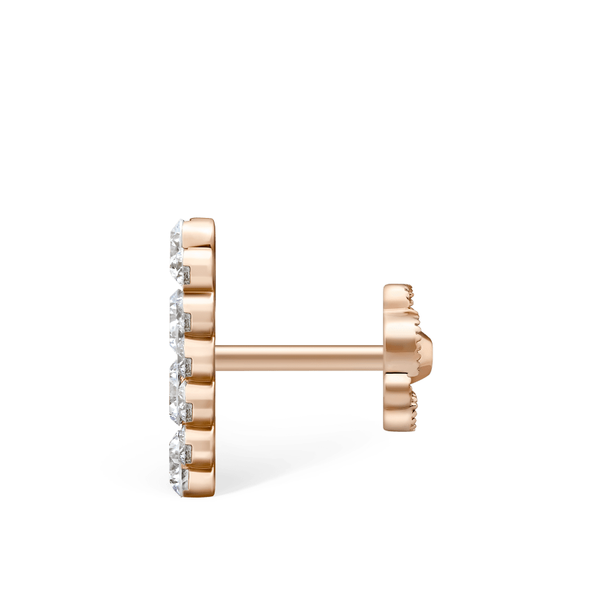 Invisible Set Diamond Apsara Bar Threaded Stud Earring