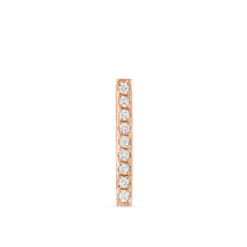 Square Diamond Pavé Bar Threaded Stud Earring With Titanium Backing
