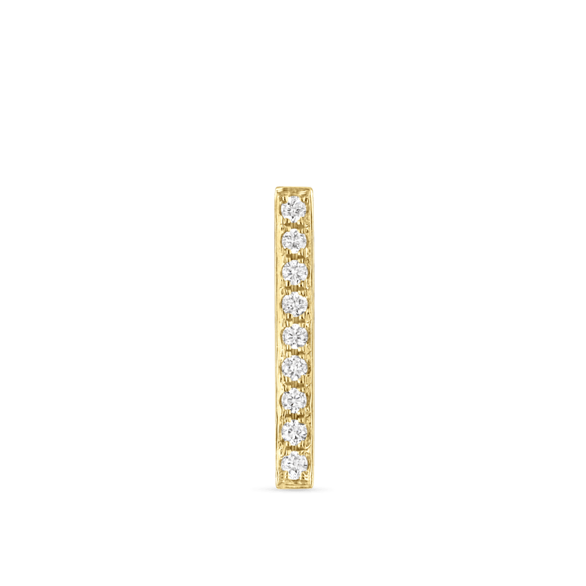 Square Diamond Pavé Bar Threaded Stud Earring With Titanium Backing