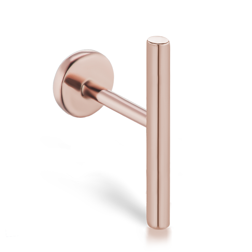 Polished Round Bar Threaded Stud Earring