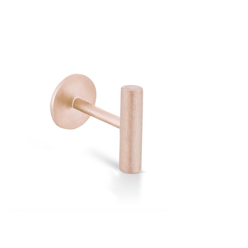 Matte Round Bar Threaded Stud Earring With Titanium Backing