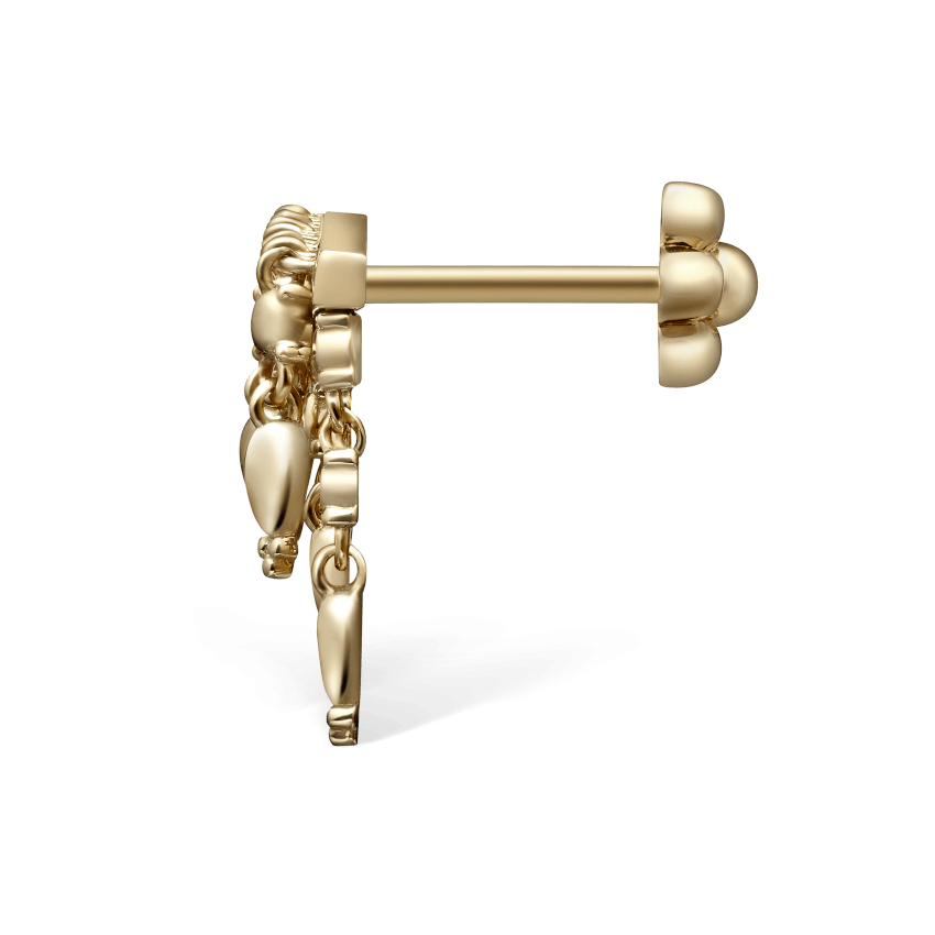 Tassel Bar Threaded Stud Earring