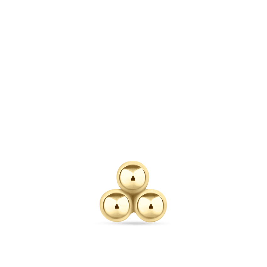 Ball Trinity Threaded Stud Earring With Titanium Backing