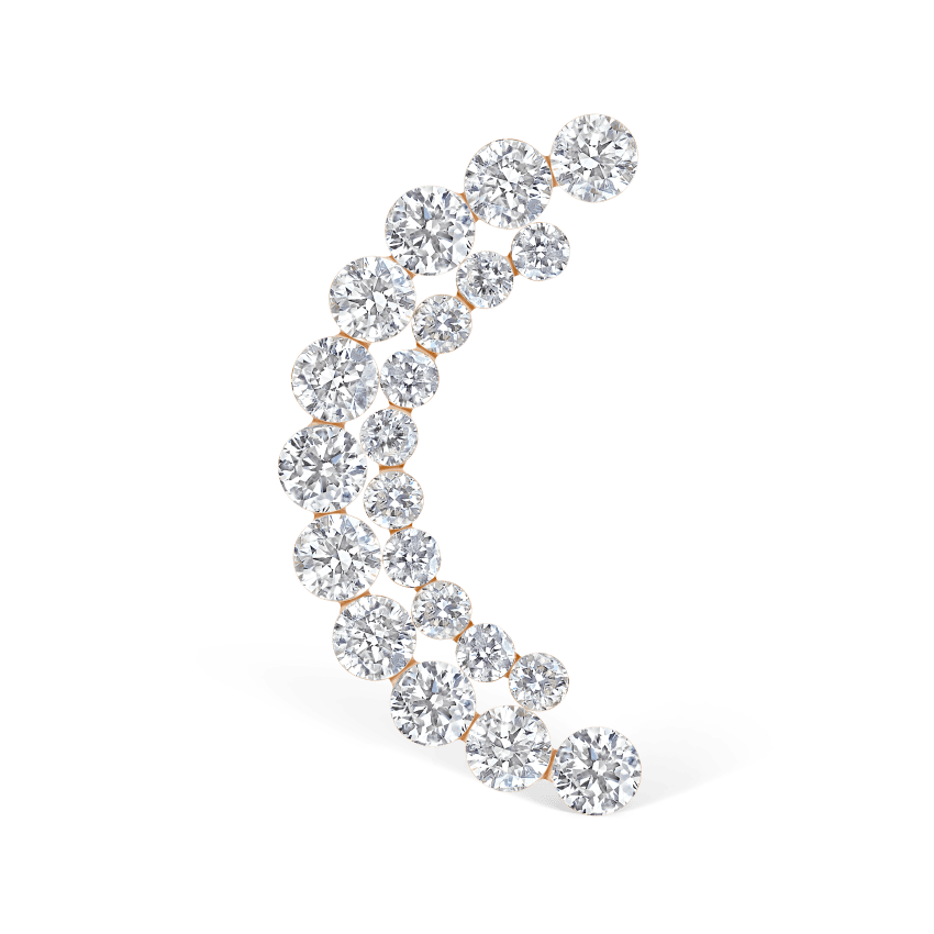 Invisible Set Diamond Apsara Curve Threaded Stud Earring
