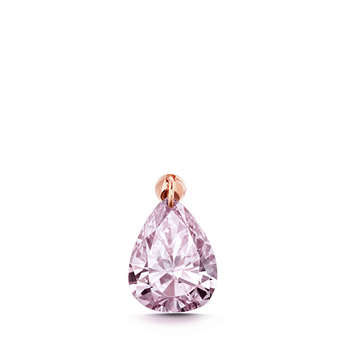 Natural Pink Pear Floating Diamond Threaded Charm Earring With Titanium Backing