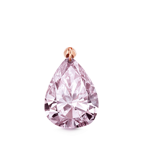 Natural Pink Pear Floating Diamond Threaded Charm Earring With Titanium Backing