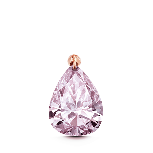 Natural Pink Pear Floating Diamond Threaded Charm Earring With Titanium Backing