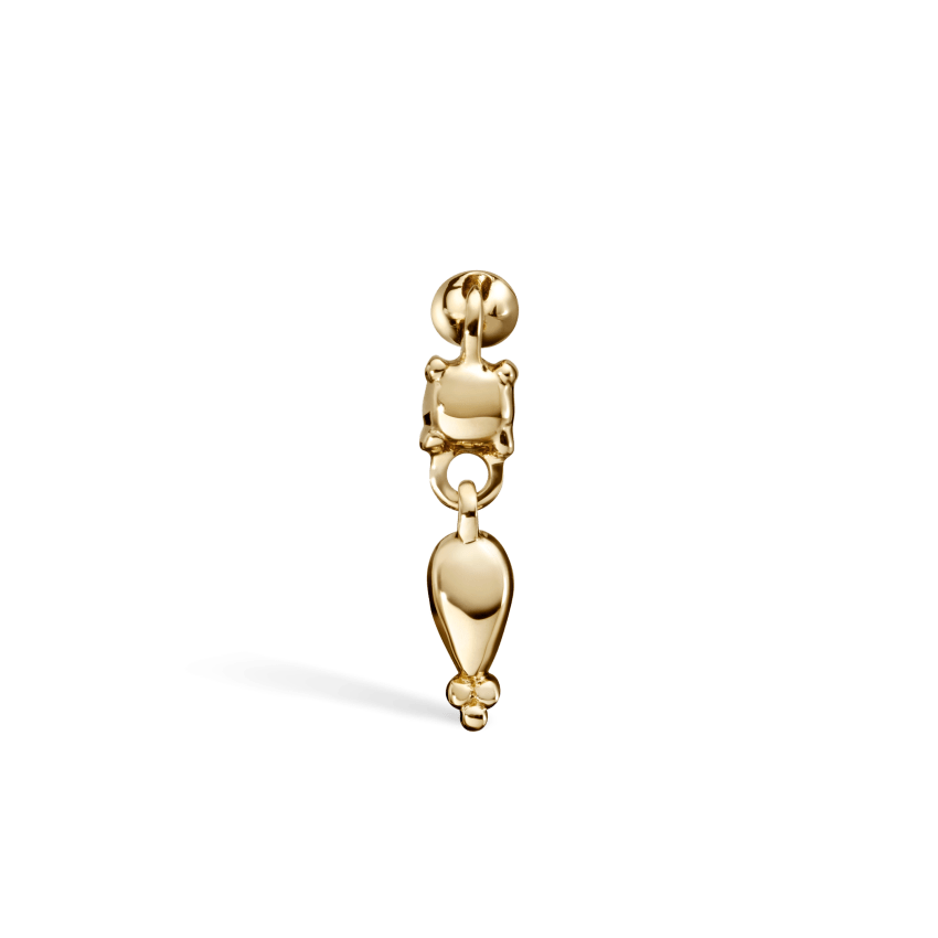 Single Tassel Threaded Charm Earring With Titanium Backing