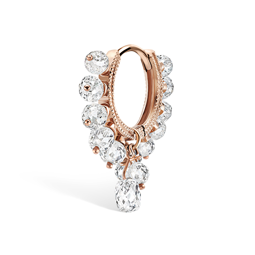 Diamond Coronet with Briolette Hoop Earring