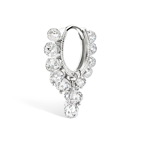 Diamond Coronet with Briolette Hoop Earring