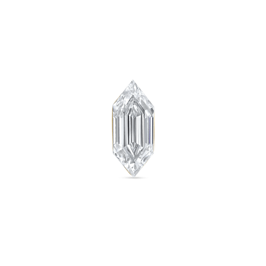 Invisible Set Chevronelle Cut Diamond Threaded Stud Earring With Titanium Backing