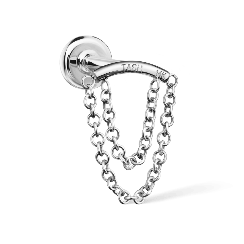 Double Chain Threaded Stud Drape With Titanium Backing