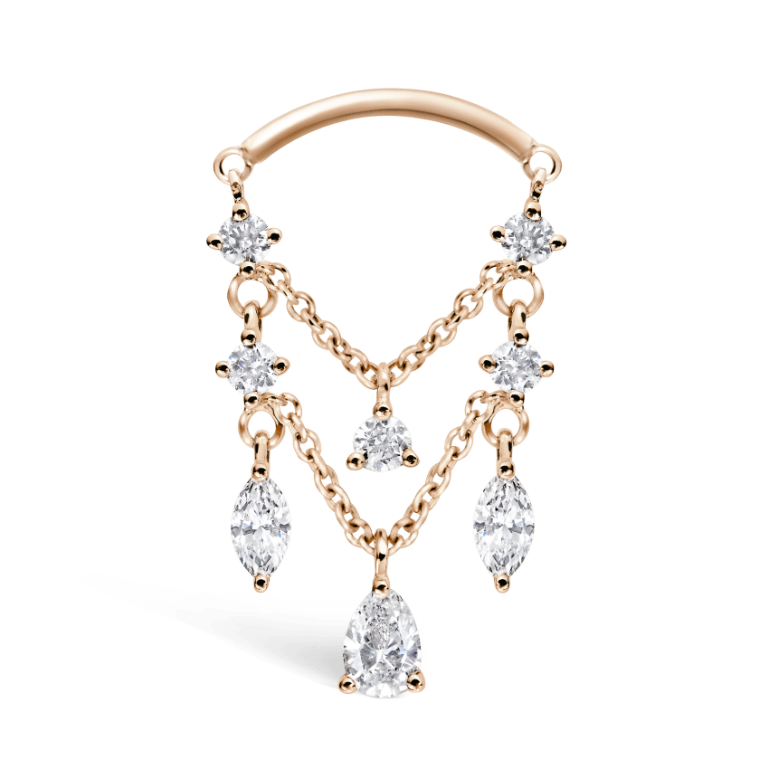 Diamond Drape Chandelier Threaded Stud Earring
