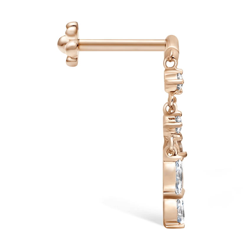 Diamond Drape Chandelier Threaded Stud Earring