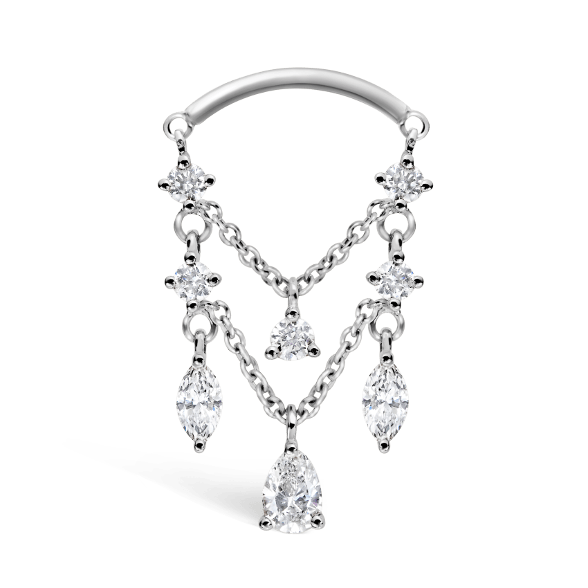 Diamond Drape Chandelier Threaded Stud Earring